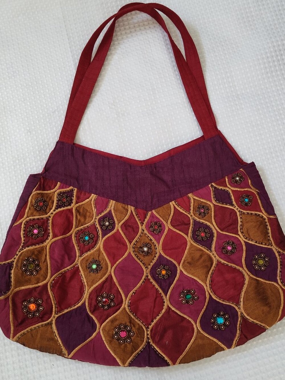 BOHO Shoulder Bag, Bedazzled, Rhinestone, Made in India